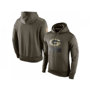 Men's Green Bay Packers Nike Olive Salute To Service KO Performance Hoodie