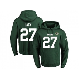 Nike Green Bay Packers #27 Eddie Lacy Green Name & Number Pullover NFL Hoodie