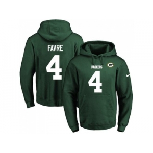 Nike Green Bay Packers #4 Brett Favre Green Name & Number Pullover NFL Hoodie