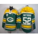 nike nfl jerseys green bay packers #52 clay matthews green-yellow[pullover hooded sweatshirt]