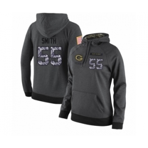 Football Women's Green Bay Packers #55 Za'Darius Smith Stitched Black Anthracite Salute to Service Player Performance Hoodie
