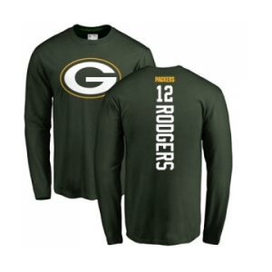 Football Green Bay Packers #12 Aaron Rodgers Green Backer Long Sleeve T-Shirt