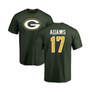 Football Green Bay Packers #17 Davante Adams Green Name & Number Logo T-Shirt