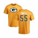 Football Green Bay Packers #55 Za'Darius Smith Gold Name & Number Logo T-Shirt