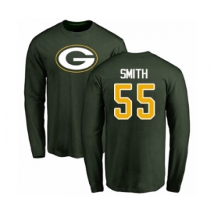 Football Green Bay Packers #55 Za'Darius Smith Green Name & Number Logo Long Sleeve T-Shirt