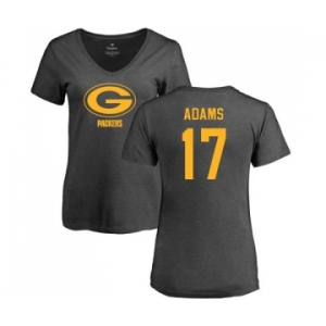 Football Women's Green Bay Packers #17 Davante Adams Ash One Color T-Shirt