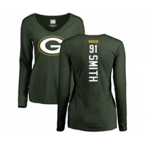 Football Women's Green Bay Packers #91 Preston Smith Green Backer Long Sleeve T-Shirt