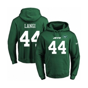 Football Men's New York Jets #44 Harvey Langi Green Name & Number Pullover Hoodie