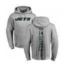 Football New York Jets #14 Sam Darnold Ash Backer Pullover Hoodie