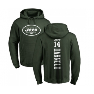 Football New York Jets #14 Sam Darnold Green Backer Pullover Hoodie