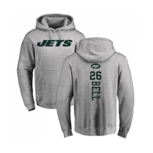 Football New York Jets #26 Le'Veon Bell Ash Backer Pullover Hoodie