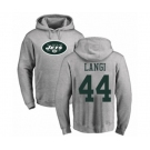 Football New York Jets #44 Harvey Langi Ash Name & Number Logo Pullover Hoodie