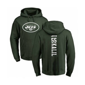 Football New York Jets #55 Ryan Kalil Green Backer Pullover Hoodie