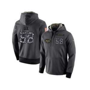 Men New York Jets #58 Darron Lee Stitched Black Anthracite Salute to Service Player Performance Hoodie