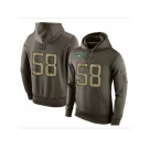 Men New York Jets #58 Darron Lee Stitched Green Olive Salute To Service KO Performance Hoodie