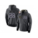 NFL Men's Nike New York Jets #28 Curtis Martin Stitched Black Anthracite Salute to Service Player Performance Hoodie