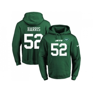 Nike New York Jets #52 David Harris Green Name & Number Pullover NFL Hoodie