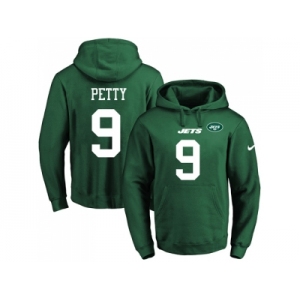 Nike New York Jets #9 Bryce Petty Green Name & Number Pullover NFL Hoodie