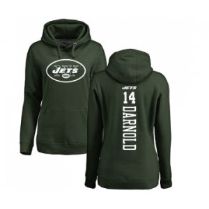 Football Women's New York Jets #14 Sam Darnold Green Backer Pullover Hoodie