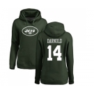 Football Women's New York Jets #14 Sam Darnold Green Name & Number Logo Pullover Hoodie