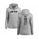 Football Women's New York Jets #26 Le'Veon Bell Ash Backer Pullover Hoodie