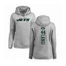 Football Women's New York Jets #44 Harvey Langi Ash Backer Pullover Hoodie