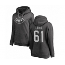 Football Women's New York Jets #61 Alex Lewis Ash One Color Pullover Hoodie