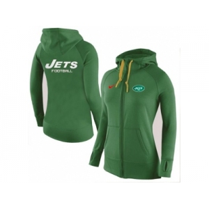 Women Nike New York Jets Full-Zip Performance Hoodie Green