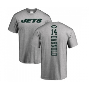 Football New York Jets #14 Sam Darnold Ash Backer T-Shirt