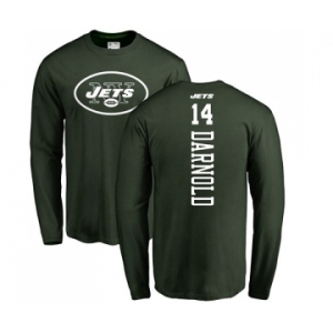 Football New York Jets #14 Sam Darnold Green Backer Long Sleeve T-Shirt