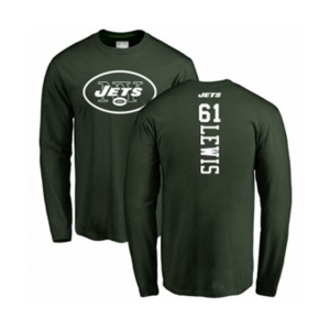 Football New York Jets #61 Alex Lewis Green Backer Long Sleeve T-Shirt