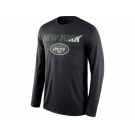 Men's New York Jets Nike Black Legend Staff Practice Long Sleeves Performance T-Shirt