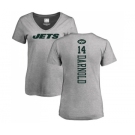 Football Women's New York Jets #14 Sam Darnold Ash Backer T-Shirt