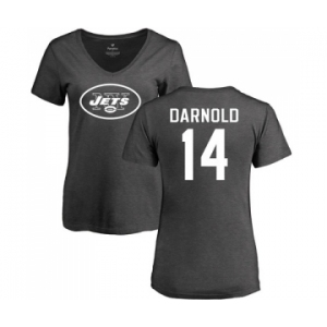 Football Women's New York Jets #14 Sam Darnold Ash One Color T-Shirt