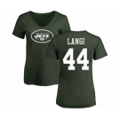 Football Women's New York Jets #44 Harvey Langi Green Name & Number Logo T-Shirt