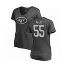 Football Women's New York Jets #55 Ryan Kalil Ash One Color T-Shirt