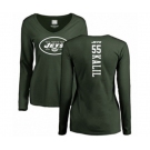 Football Women's New York Jets #55 Ryan Kalil Green Backer Long Sleeve T-Shirt