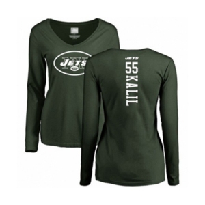 Football Women's New York Jets #55 Ryan Kalil Green Backer Long Sleeve T-Shirt