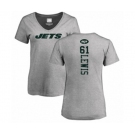 Football Women's New York Jets #61 Alex Lewis Ash Backer T-Shirt