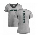 Football Women's New York Jets #96 Henry Anderson Ash Backer T-Shirt