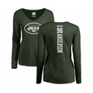 Football Women's New York Jets #96 Henry Anderson Green Backer Long Sleeve T-Shirt