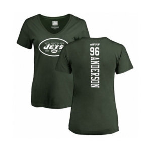 Football Women's New York Jets #96 Henry Anderson Green Backer T-Shirt