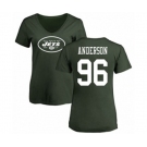 Football Women's New York Jets #96 Henry Anderson Green Name & Number Logo T-Shirt