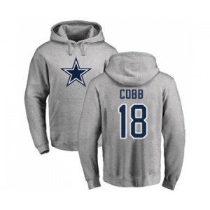 Football Dallas Cowboys #18 Randall Cobb Ash Name & Number Logo Pullover Hoodie