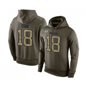 Football Green Bay Packers #18 Randall Cobb Green Salute To Service Men's Pullover Hoodie