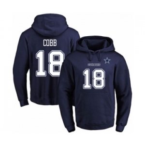 Football Men's Dallas Cowboys #18 Randall Cobb Navy Blue Name & Number Pullover Hoodie