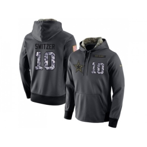 Men Dallas Cowboys #10 Ryan Switzer Stitched Black Anthracite Salute to Service Player Performance Hoodie