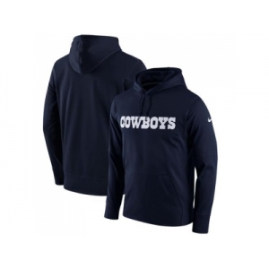 Men Dallas Cowboys Nike Navy Performance Circuit Wordmark Essential Pullover Hoodie