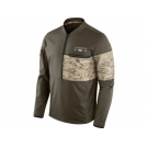 Men Dallas Cowboys Nike Olive Salute to Service Sideline Hybrid Half-Zip Pullover Jacket