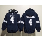 Men's Dallas Cowboys #4 Dak Prescott Navy Ageless Must-Have Lace-Up Pullover Hoodie